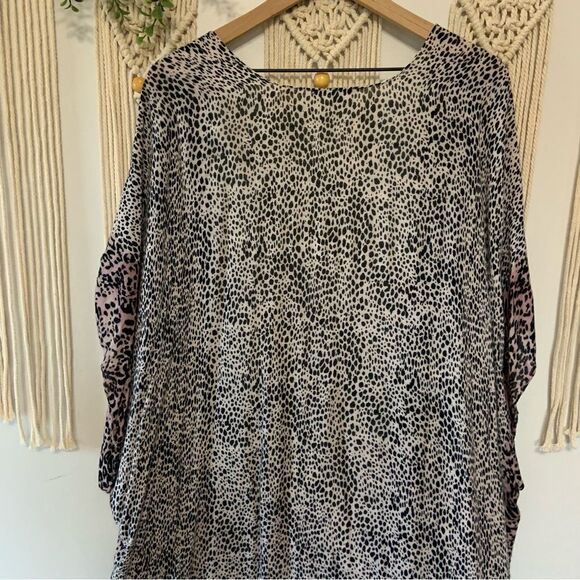 AMERICAN EAGLE Animal Print Fringe Open Front Duster Kimono One Size - Picture 6 of 10